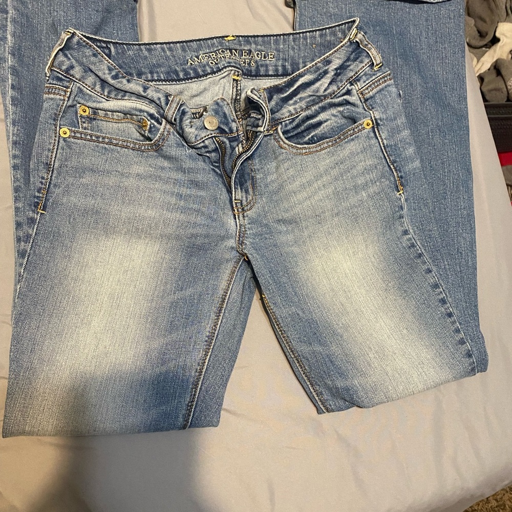 American Eagle Outfitters Women's Light Blue Skinny Jeans